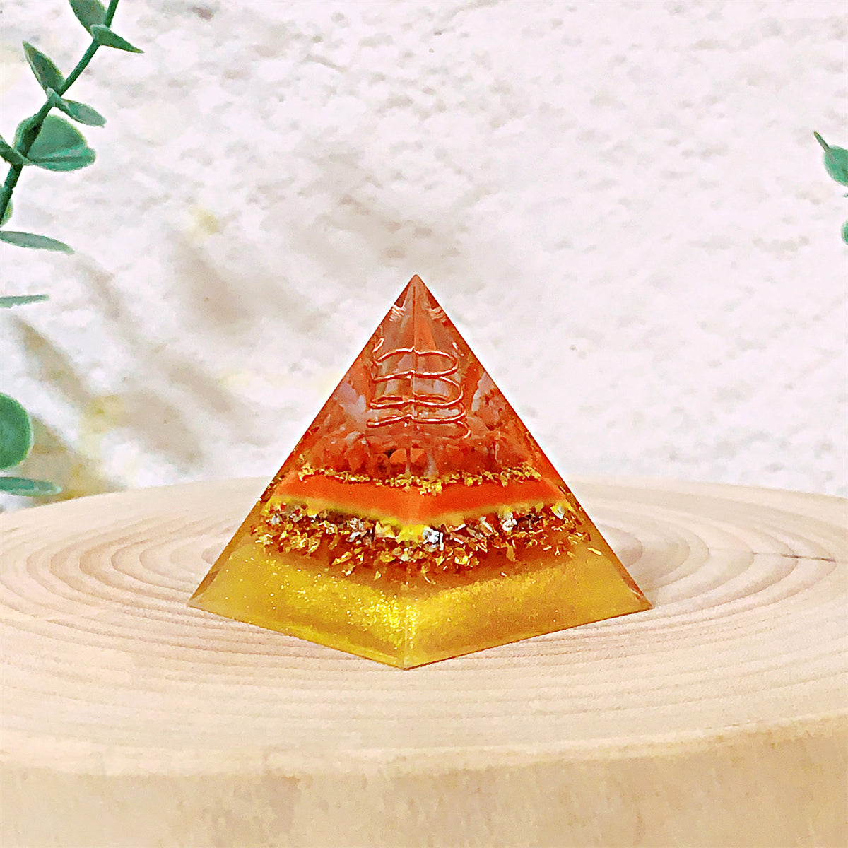 1pc Orgone Pyramid For Positive Energy And Amethyst Crystal Ball, With Protection From Crystals Energy Generator For Stress Reduce Healing Meditation And Wealth Attraction For Decoration