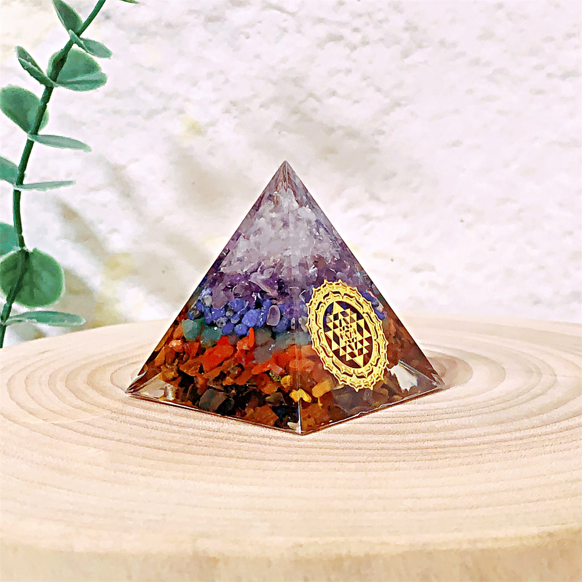 1pc Orgone Pyramid For Positive Energy And Amethyst Crystal Ball, With Protection From Crystals Energy Generator For Stress Reduce Healing Meditation And Wealth Attraction For Decoration