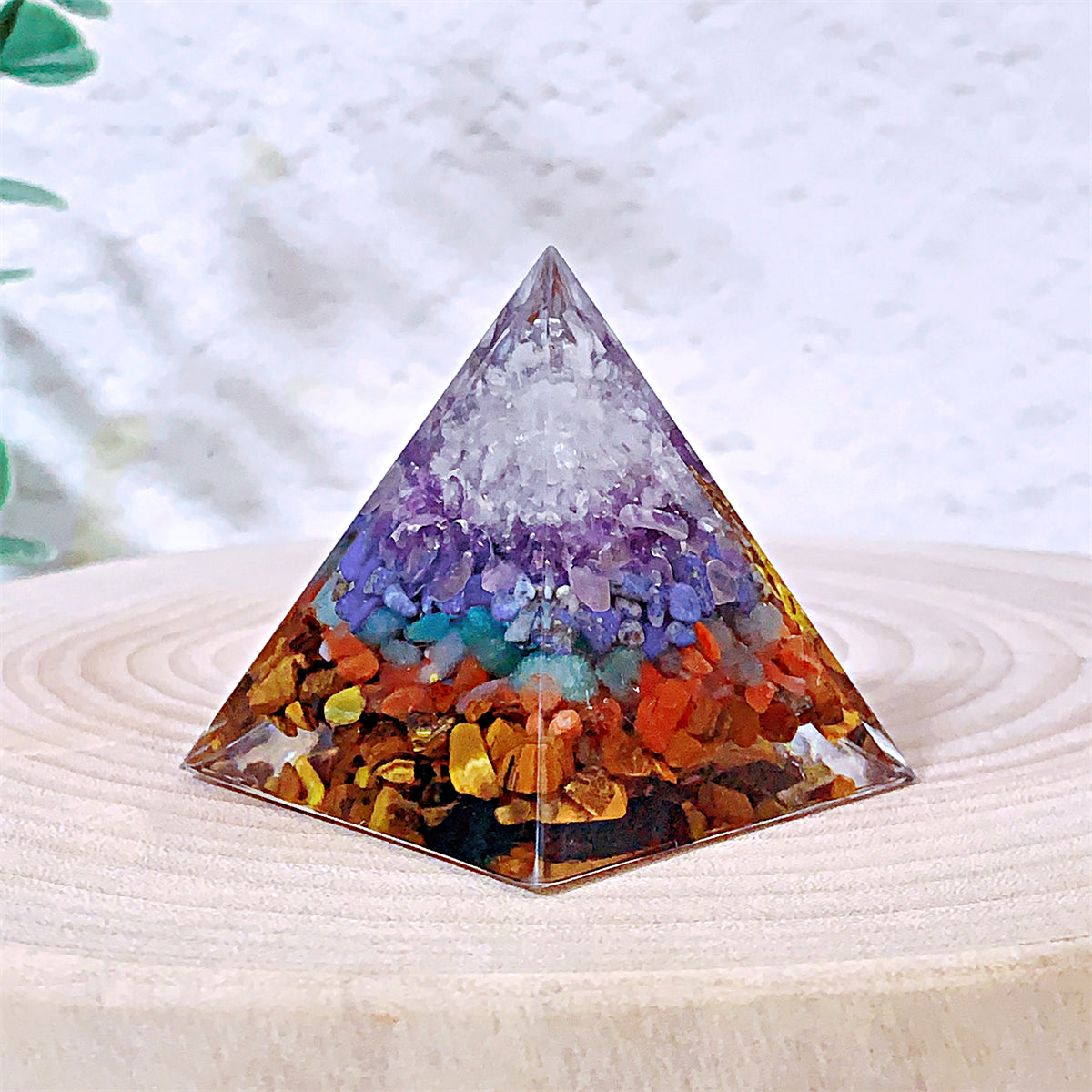 1pc Orgone Pyramid For Positive Energy And Amethyst Crystal Ball, With Protection From Crystals Energy Generator For Stress Reduce Healing Meditation And Wealth Attraction For Decoration