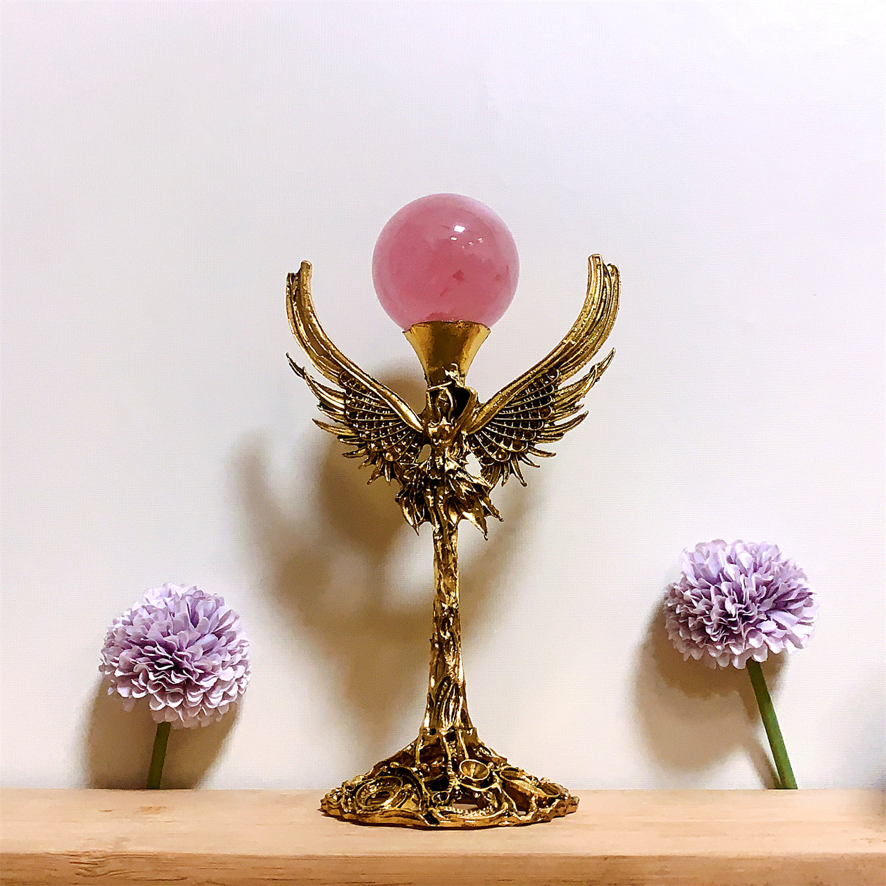 1 metal angel shape holder,stand, healing crystal, suitable for home decor