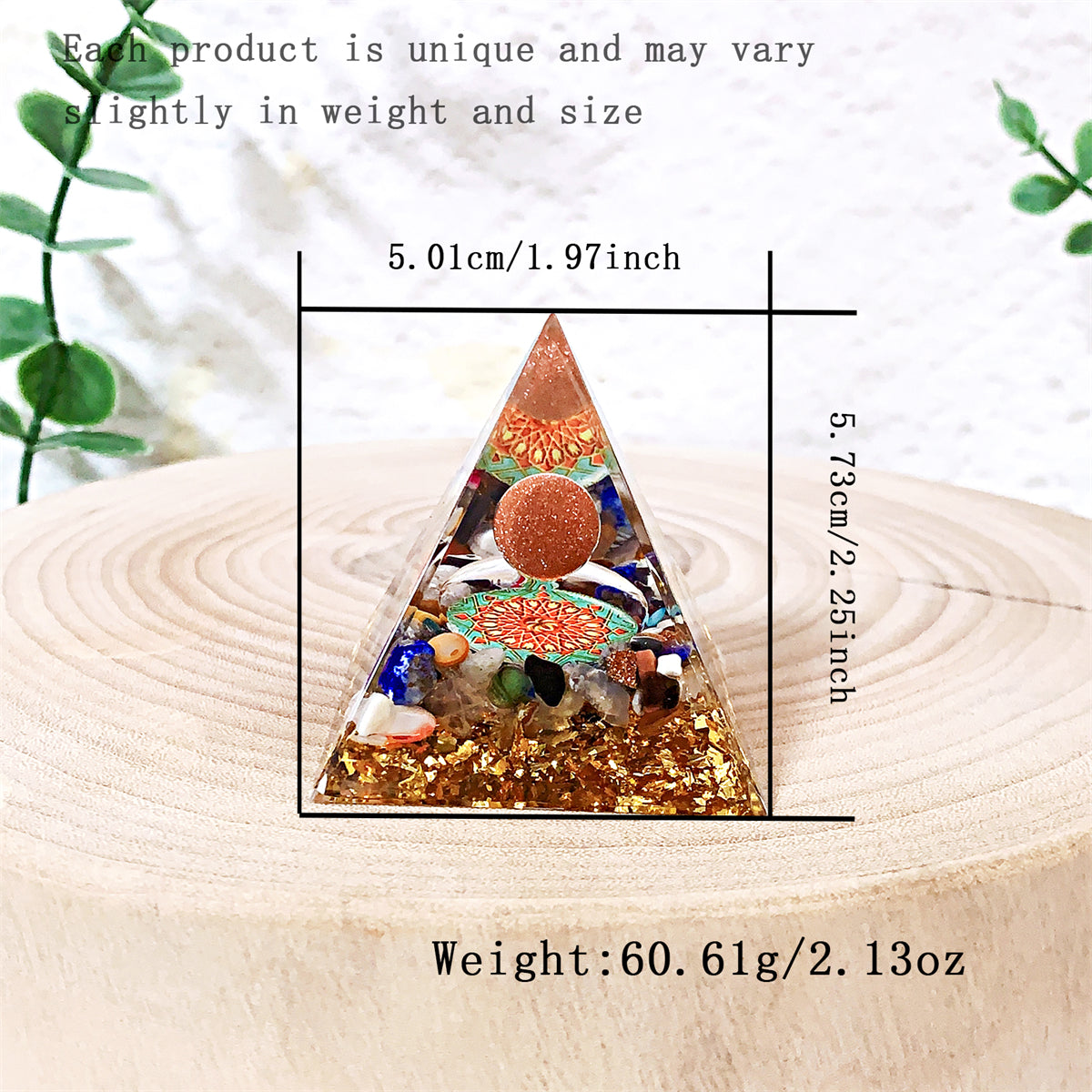 1pc Orgone Pyramid For Positive Energy And Amethyst Crystal Ball, With Protection From Crystals Energy Generator For Stress Reduce Healing Meditation And Wealth Attraction For Decoration