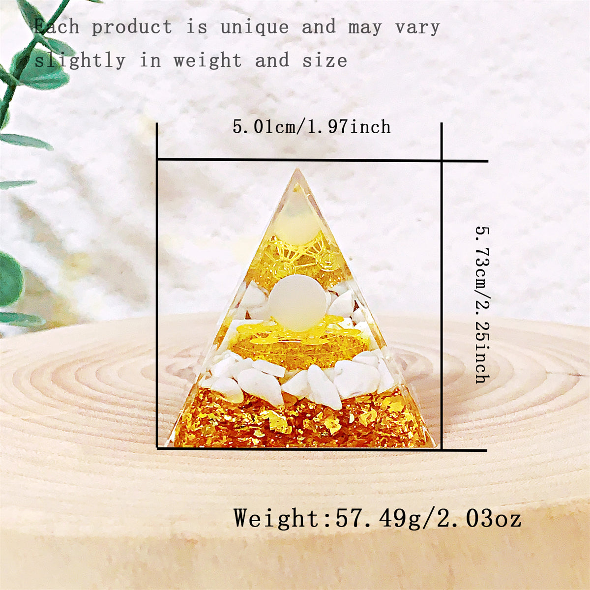 1pc Orgone Pyramid For Positive Energy And Amethyst Crystal Ball, With Protection From Crystals Energy Generator For Stress Reduce Healing Meditation And Wealth Attraction For Decoration