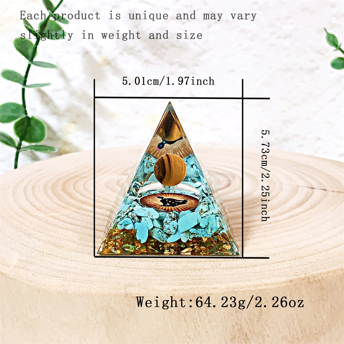 1pc Orgone Pyramid For Positive Energy And Amethyst Crystal Ball, With Protection From Crystals Energy Generator For Stress Reduce Healing Meditation And Wealth Attraction For Decoration