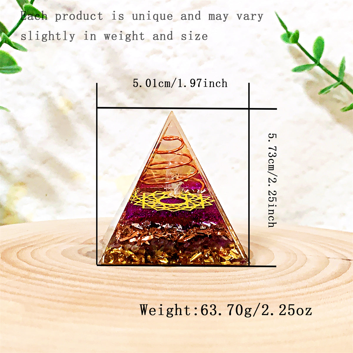 1pc Orgone Pyramid For Positive Energy And Amethyst Crystal Ball, With Protection From Crystals Energy Generator For Stress Reduce Healing Meditation And Wealth Attraction For Decoration