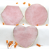 10cm Natural Rose Quartz Heart Shaped Coaster Crystal Cup Mat Metal Package Edge Healing Stones for Home Decoration