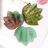 1PC 45mm Natural Rose Quartz Green Aventurine Polychrome Agate Foliage Crystal Crafts for Making Necklace and Home Decoration