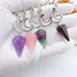 1Inch Crystal Pendulum Moon Shaped Charm Natural Rose Quartz Amethyst Healing Stones Reiki Pendant for Making Necklace