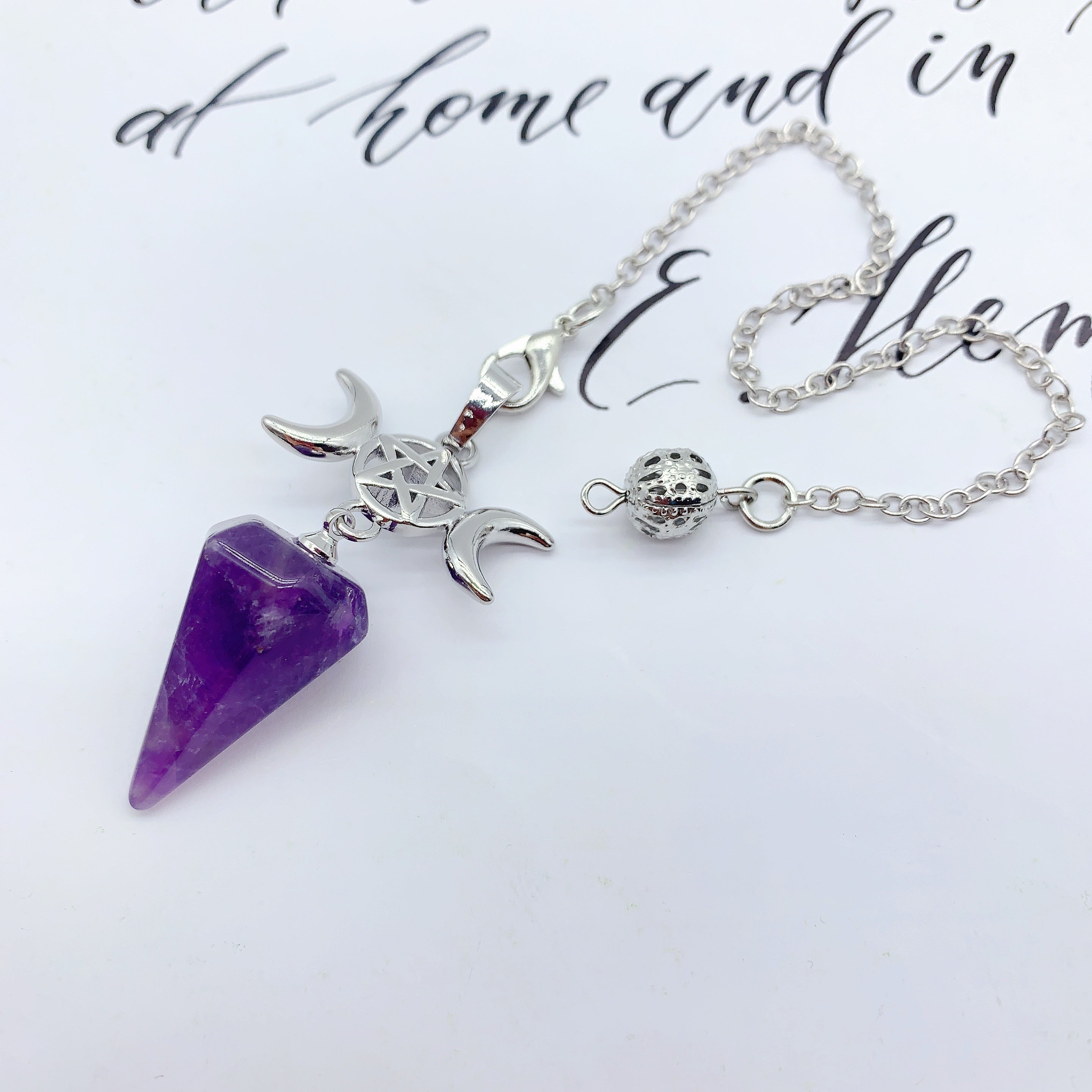 1Inch Crystal Pendulum Star Shaped Natural Rose Quartz Amethyst Clear Quartz Healing Stone Reiki Pendant for Making Necklace