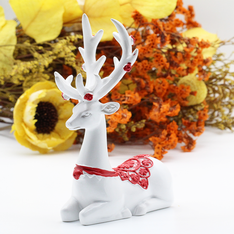 13CM Crystal Sphere Holder Stand Resin Ball Base Deer Shaped Carvings Healing Art Furnishing Articles for Home Decoration