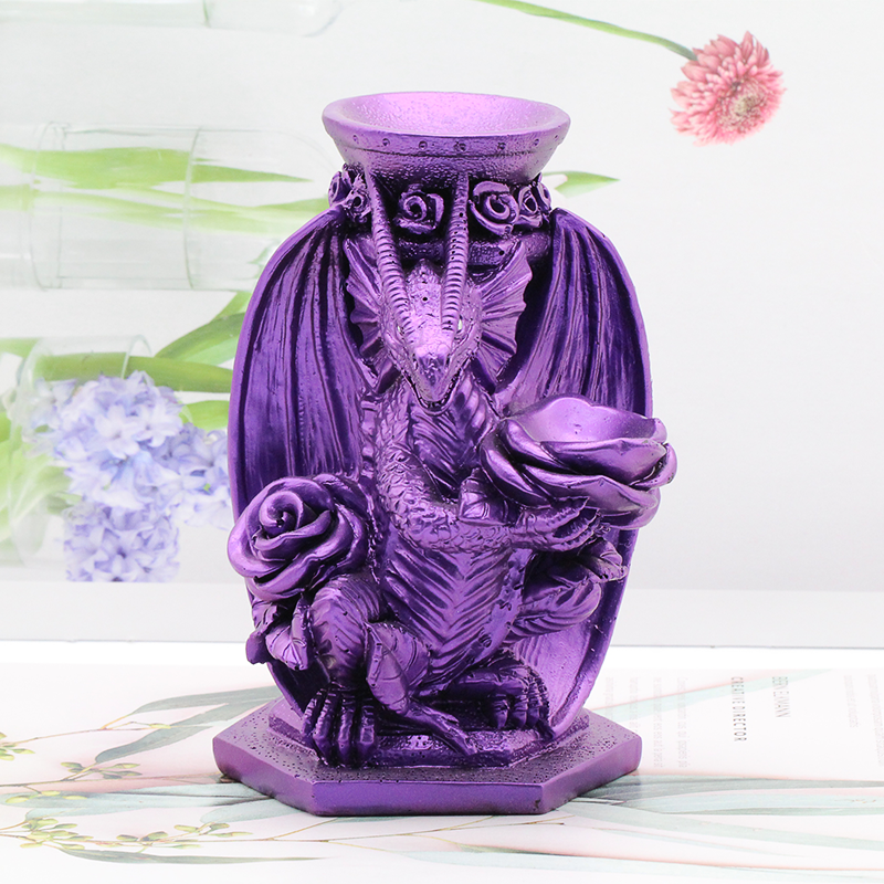 13cm Crystal Sphere Holder Stand Dragon and Rose Shaped Resin Ball Base Healing Carvings Art Furnishing Articles for Home Decoration