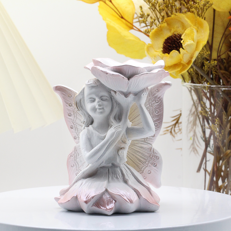 10cm Crystal Sphere Holder Stand Flower Girl Resin Healing Ball Base Beautiful Angel Art Furnishing Articles for Home Decoration