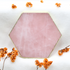 10cm Natural Rose Quartz Heart Shaped Coaster Crystal Cup Mat Metal Package Edge Healing Stones for Home Decoration