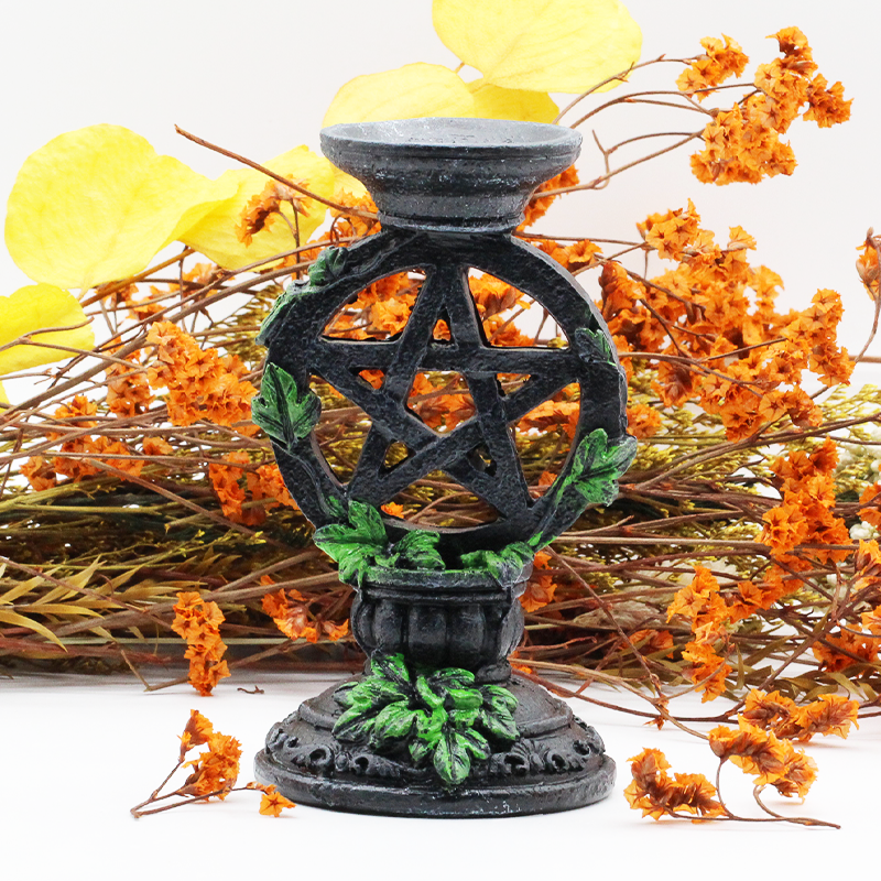 13cm Crystal Sphere Holder Stand Resin Pentagram Five-pointed Star Shaped Healing Ball Base Reiki Stones for Home Decoration