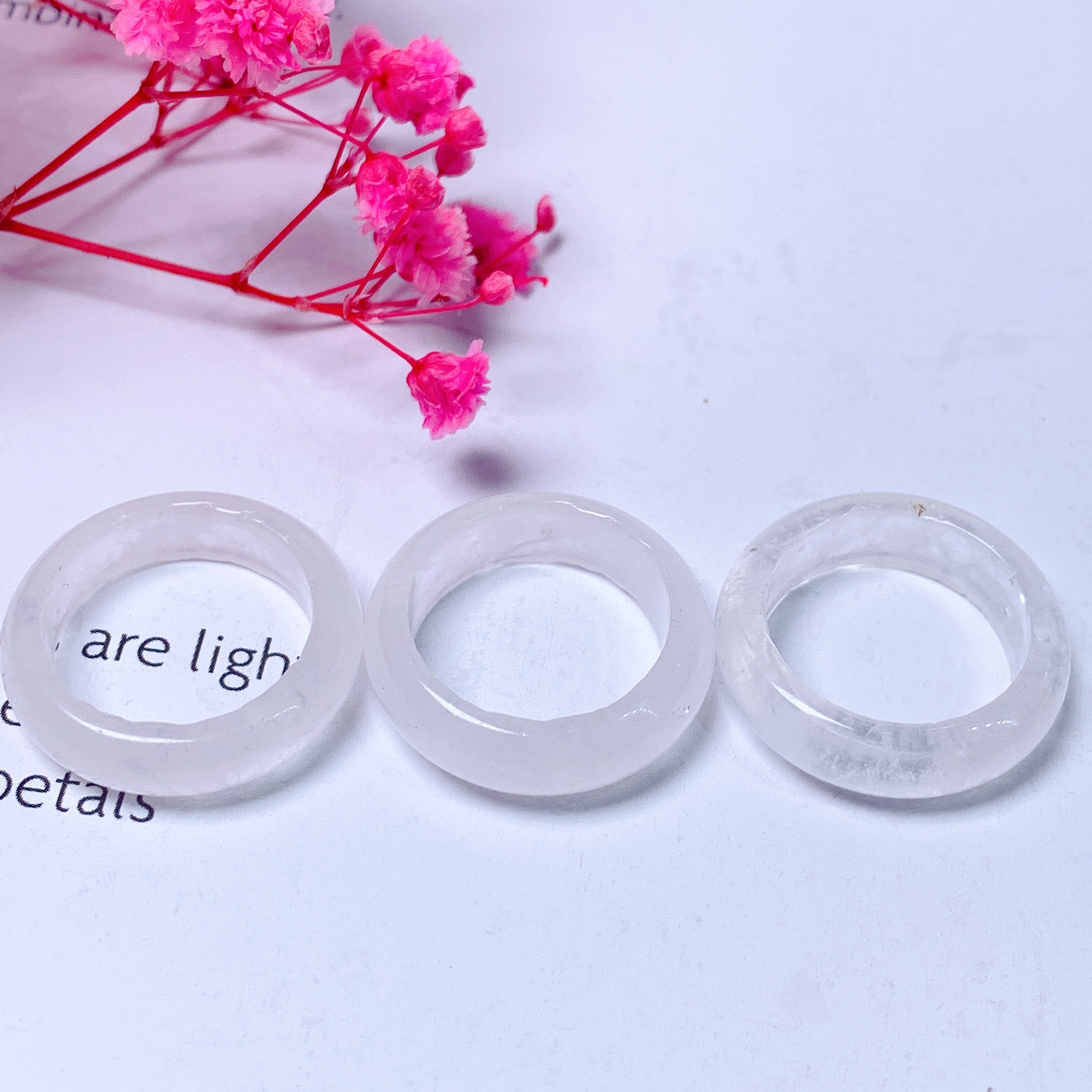 1inches Crystal Ring Natural Rose Quartz Dream Amethyst Carvings Pendant Reiki Charm Healing Stones for Making Necklace